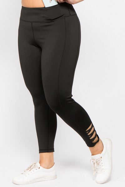 Ankle Cutout Leggings - Black