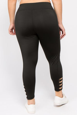 Ankle Cutout Leggings - Black