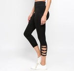 Ankle Cutout Leggings - Black