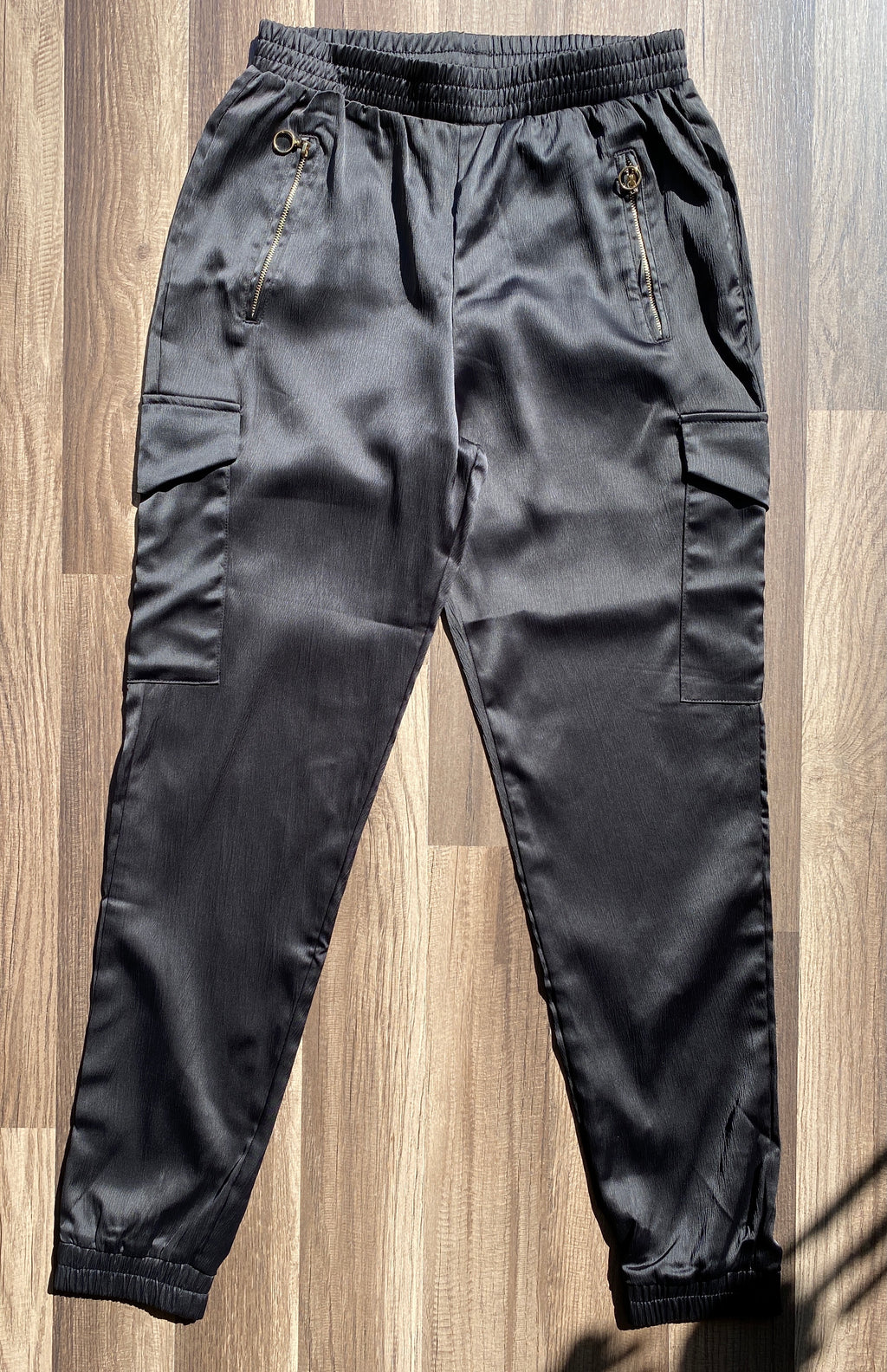 Zip Cargo Joggers - Black