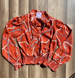 Neck Ribbon Blouse - Rust