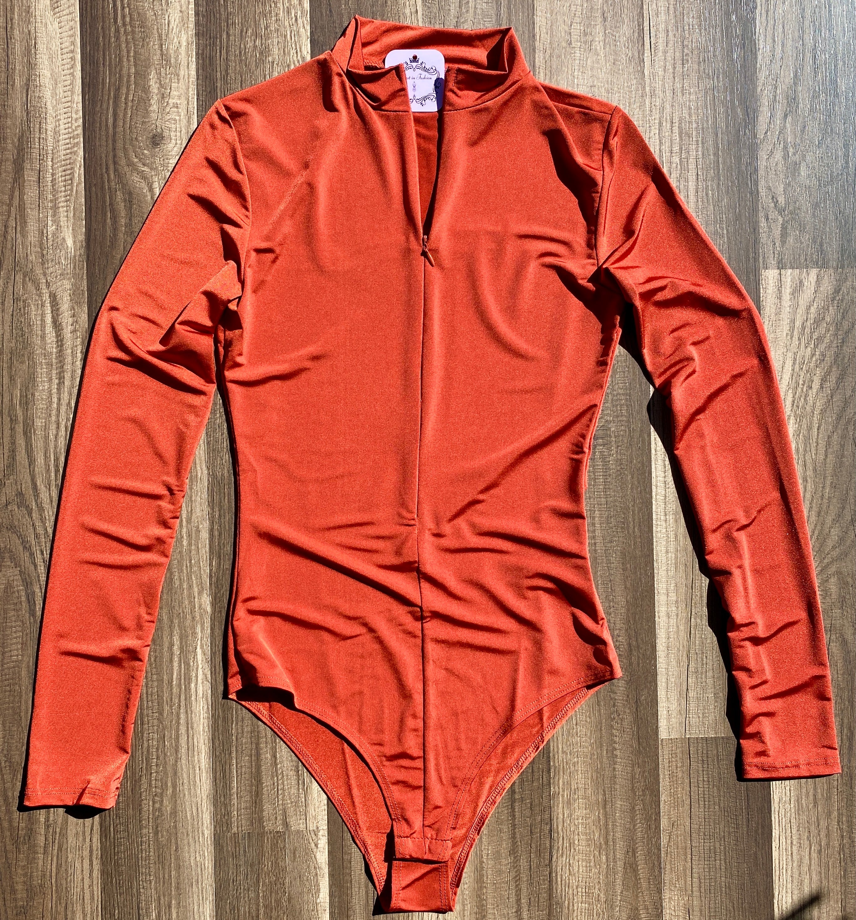 Long Sleeve Bodysuit - Rust