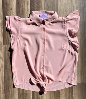 Blush Ruffle Sleeve Blouse